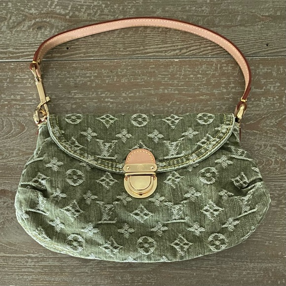 LOUIS VUITTON Mini Pleaty Monogram Denim Bag Vintage Jean Shoulder Bag 10 WOW - Picture 3 of 16